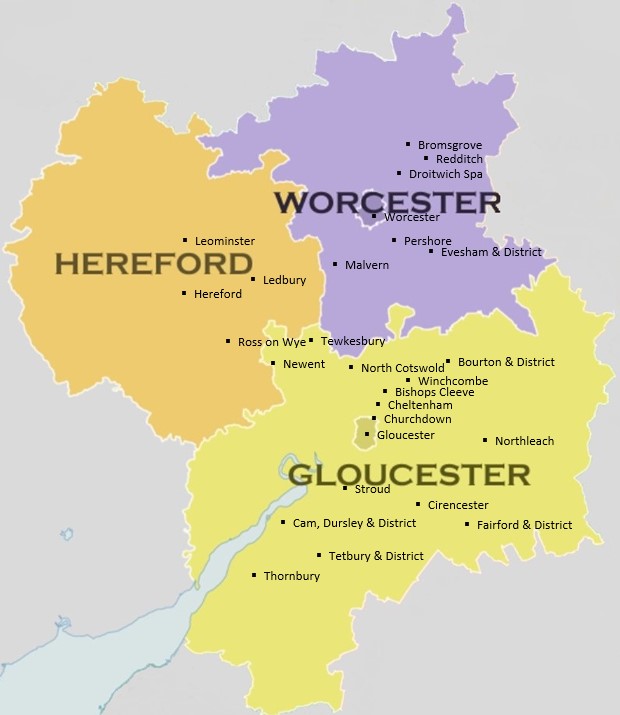 Map showing Cotswold Link membership area
