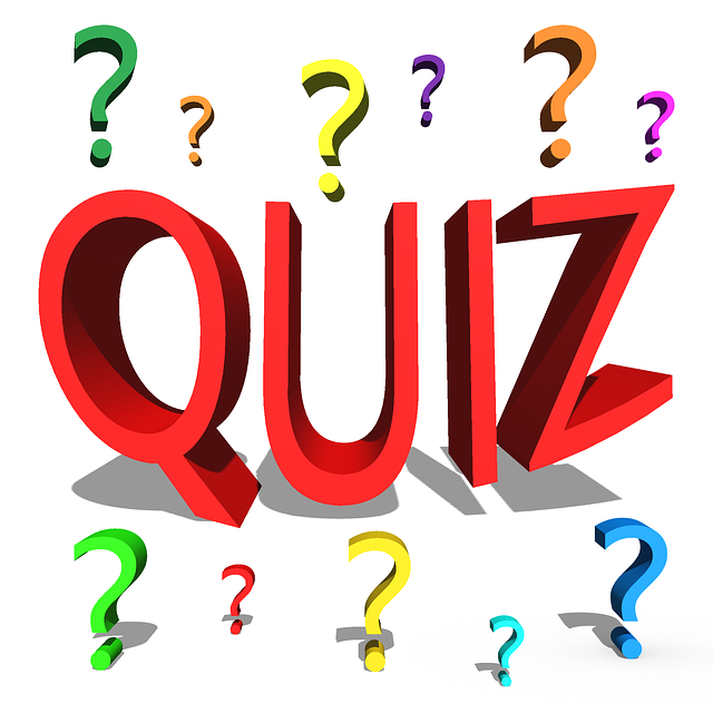 A cartoon image of the word QUIZ surrounded by question marks