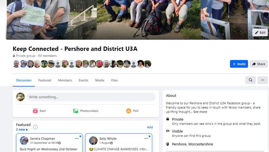 Partial screenshot of our facebook group.