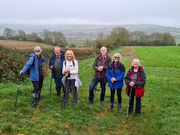Smiling walkers on Langley Hill