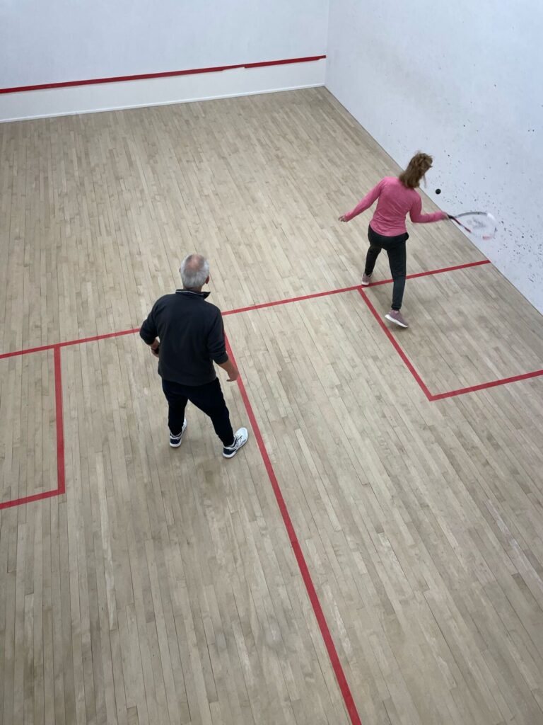Racketball in action