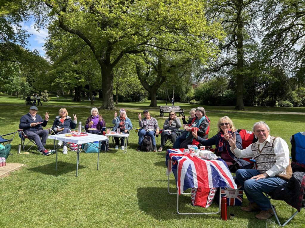 Members enjoying last year's park picnin